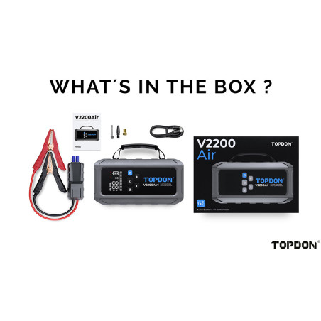 TOPDON Car Jump Starter JumpSurge V2200air/12000mAh/max výstupný prúd 2200A/4-150PSI
