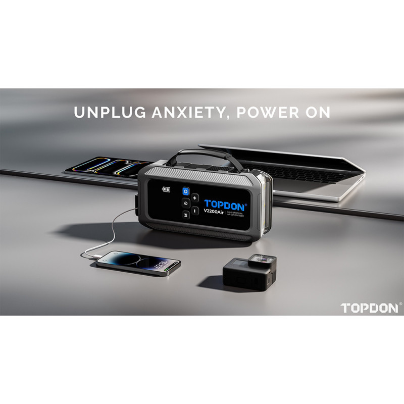 TOPDON Car Jump Starter JumpSurge V2200air/12000mAh/max výstupný prúd 2200A/4-150PSI