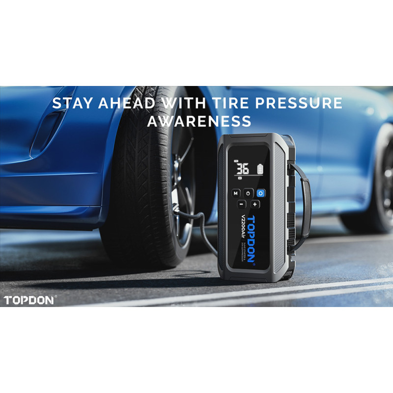 TOPDON Car Jump Starter JumpSurge V2200air/12000mAh/max výstupný prúd 2200A/4-150PSI
