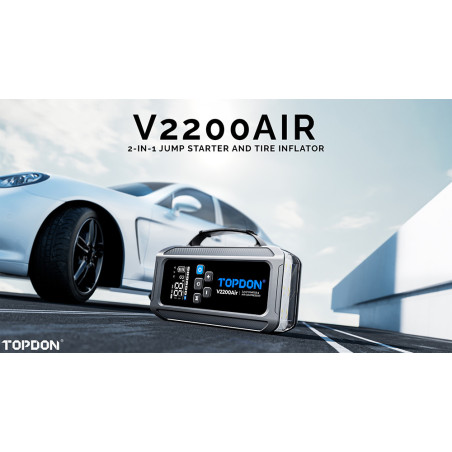 TOPDON Car Jump Starter JumpSurge V2200air/12000mAh/max výstupný prúd 2200A/4-150PSI