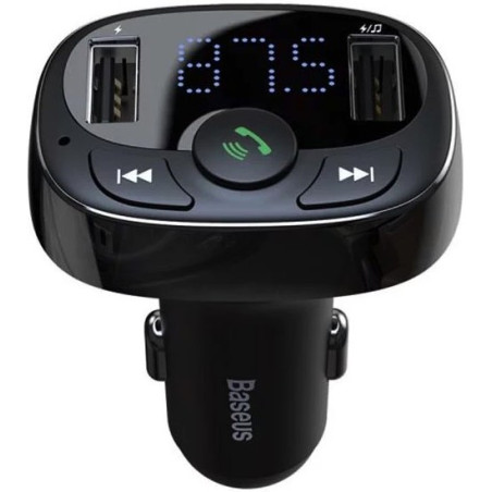 Baseus bluetooth MP3 FM Transmiter s nabíjaním 2xUSB 3.4A čierny
