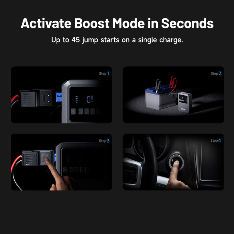 TOPDON Car Jump Starter Jump Surge V1200air/10000mAh/1200A/6,0l benzín/4,5l nafta