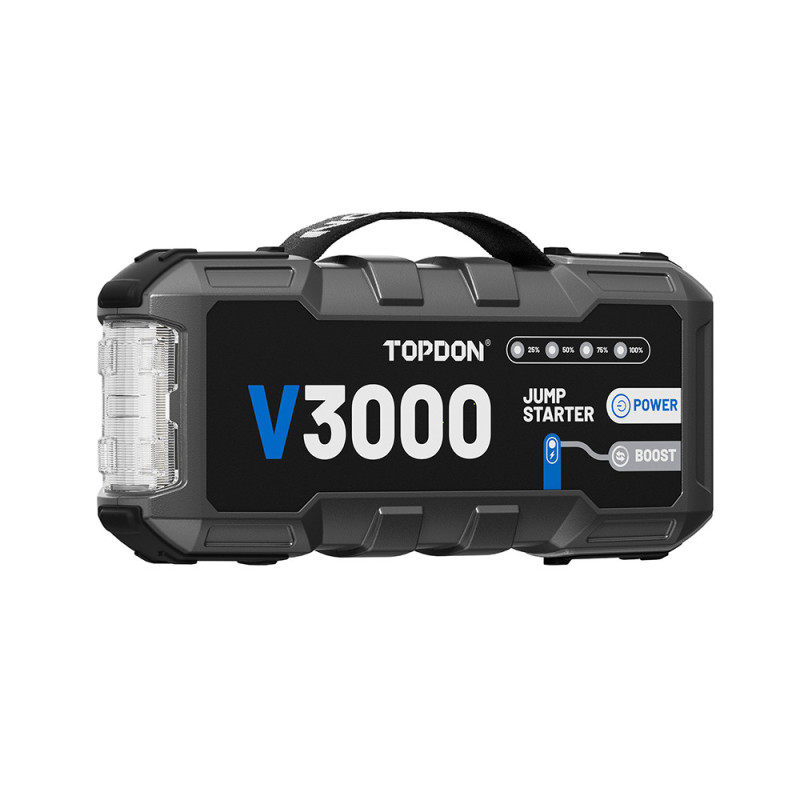 TOPDON Car Jump Starter V3000/3000A/12V vozidla/24000mAh/9l benzín/7l diesel/ LED svetlo |