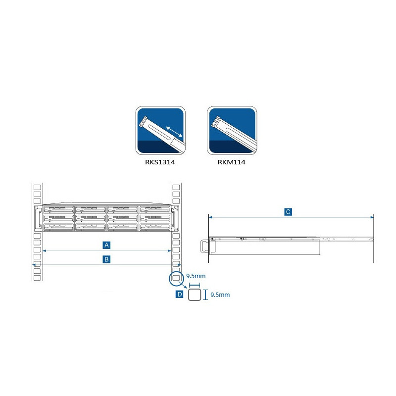 Synology Rail Kits Fixed (pevná), RKM114