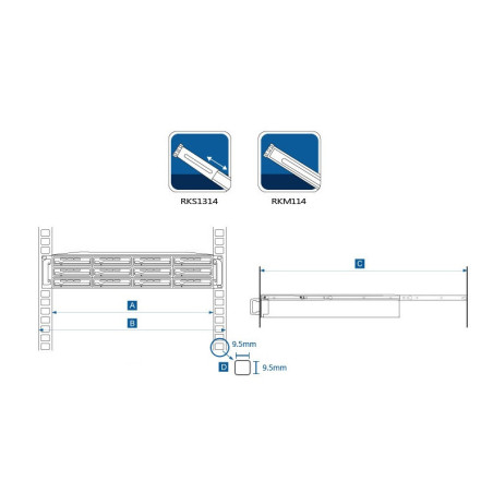 Synology Rail Kits Fixed (pevná), RKM114