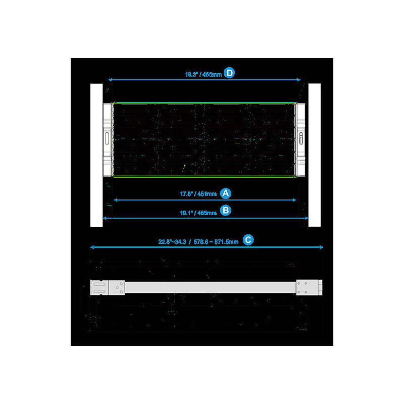 QNAP A02 rail kit, max. load 35 kg (RAIL-A02-90)