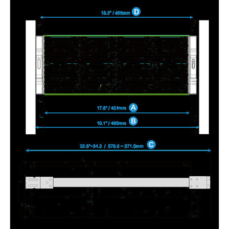 QNAP A02 rail kit, max. load 35 kg (RAIL-A02-90)