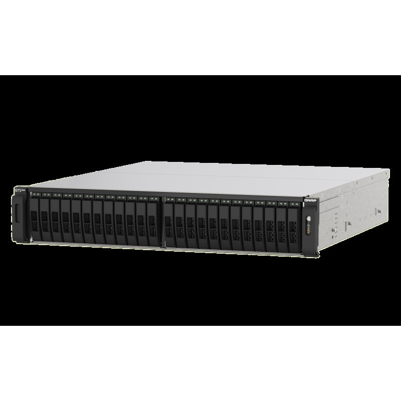 QNAP TS-h2490FU-7302P-128G (EPYC 3,3 GHz, ZFS, 128 GB ECC RAM, 24 x 2,5" U.2, 2 x 2,5 GbE, 4 x 25 GbE)