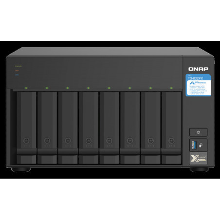 QNAP TS-832PX-4G (1,7GHz, 4GB RAM, 8x SATA, 2x 2,5GbE, 2x 10G SFP+, 1x PCIe slot, 3x USB 3.2)