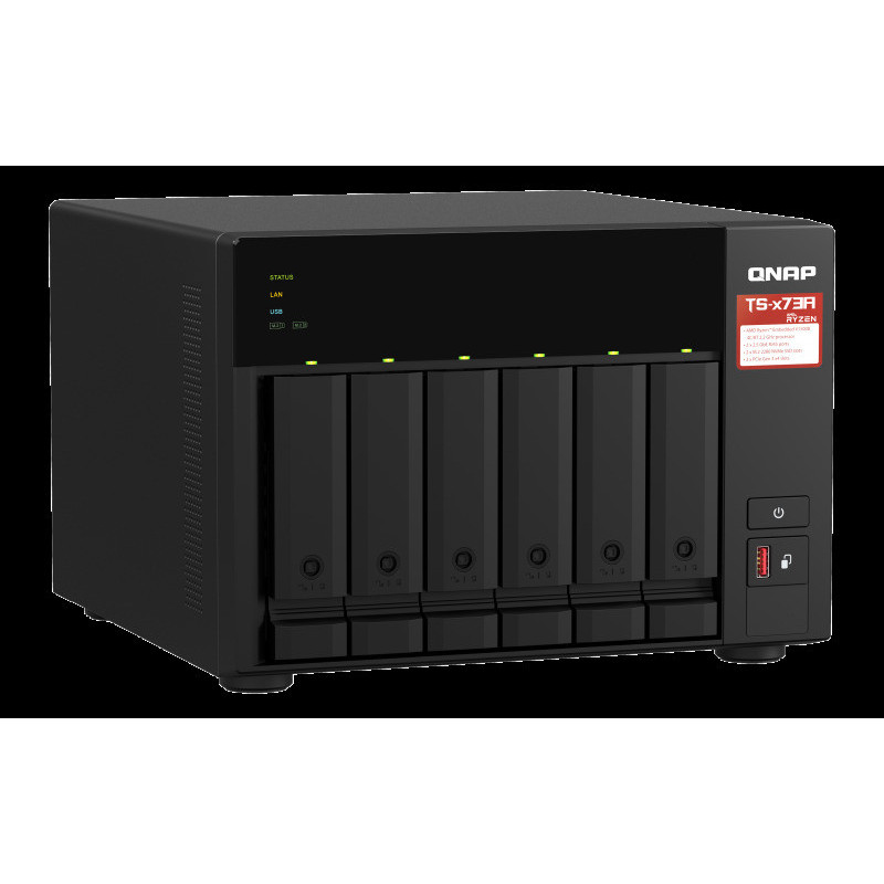 QNAP TS-673A-8G (Ryzen 2,2GHz / 8GB RAM / 6x SATA / 2x M.2 NVMe slot / 2x 2,5GbE / 2x PCIe / 4x USB)
