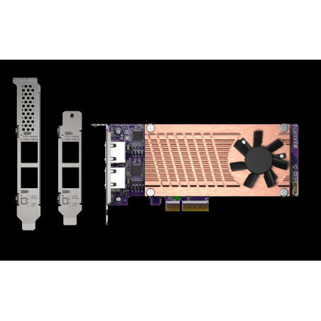 QNAP QM2 series, 2 x PCIe 2280 M.2 SSD slots, PCIe Gen3 x 4, 2 x Intel I225LM 2.5GbE NBASE-T port