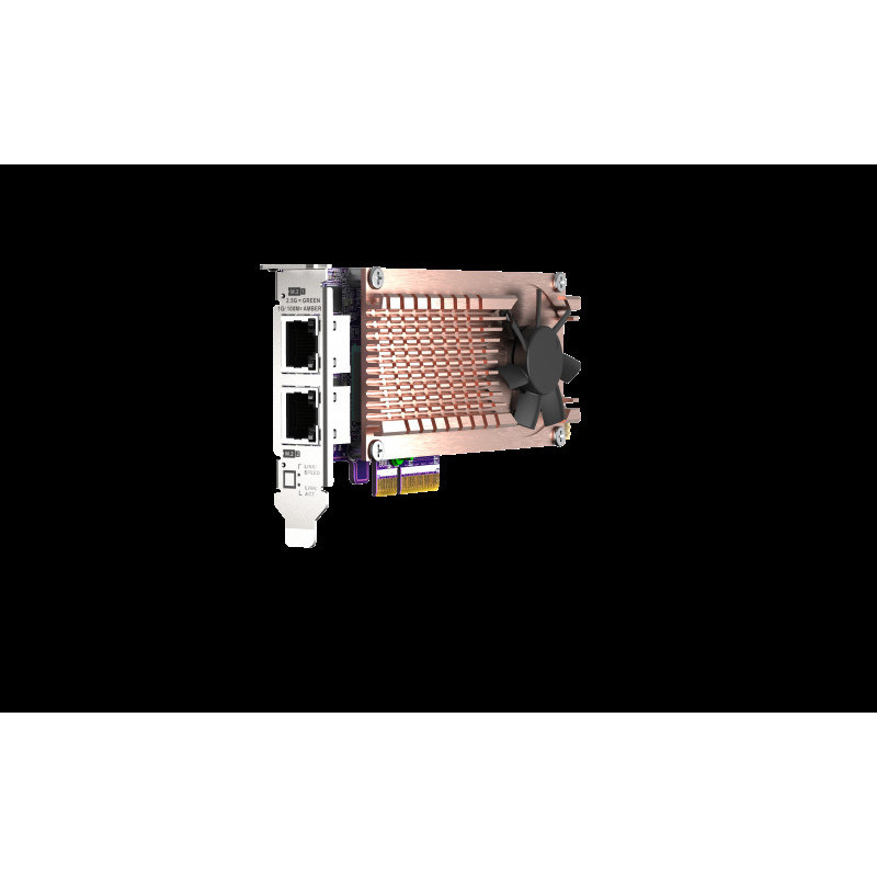 QNAP QM2 series, 2 x PCIe 2280 M.2 SSD slots, PCIe Gen3 x 4, 2 x Intel I225LM 2.5GbE NBASE-T port