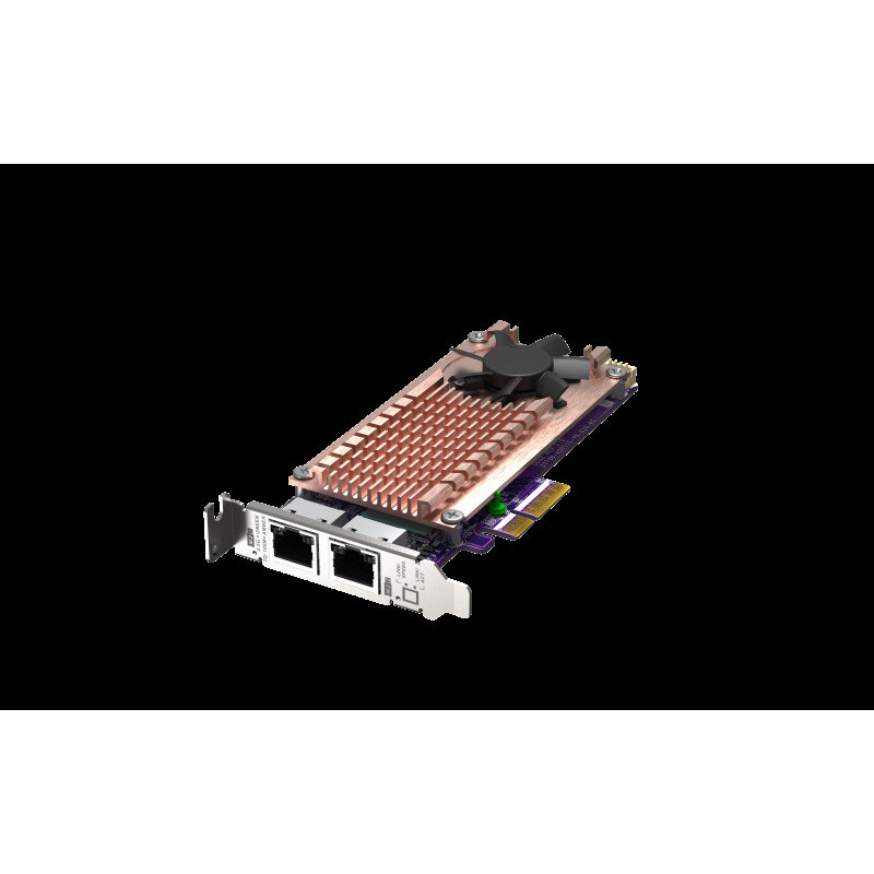 QNAP QM2 series, 2 x PCIe 2280 M.2 SSD slots, PCIe Gen3 x 4, 2 x Intel I225LM 2.5GbE NBASE-T port