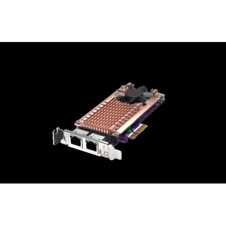 QNAP QM2 series, 2 x PCIe 2280 M.2 SSD slots, PCIe Gen3 x 4, 2 x Intel I225LM 2.5GbE NBASE-T port