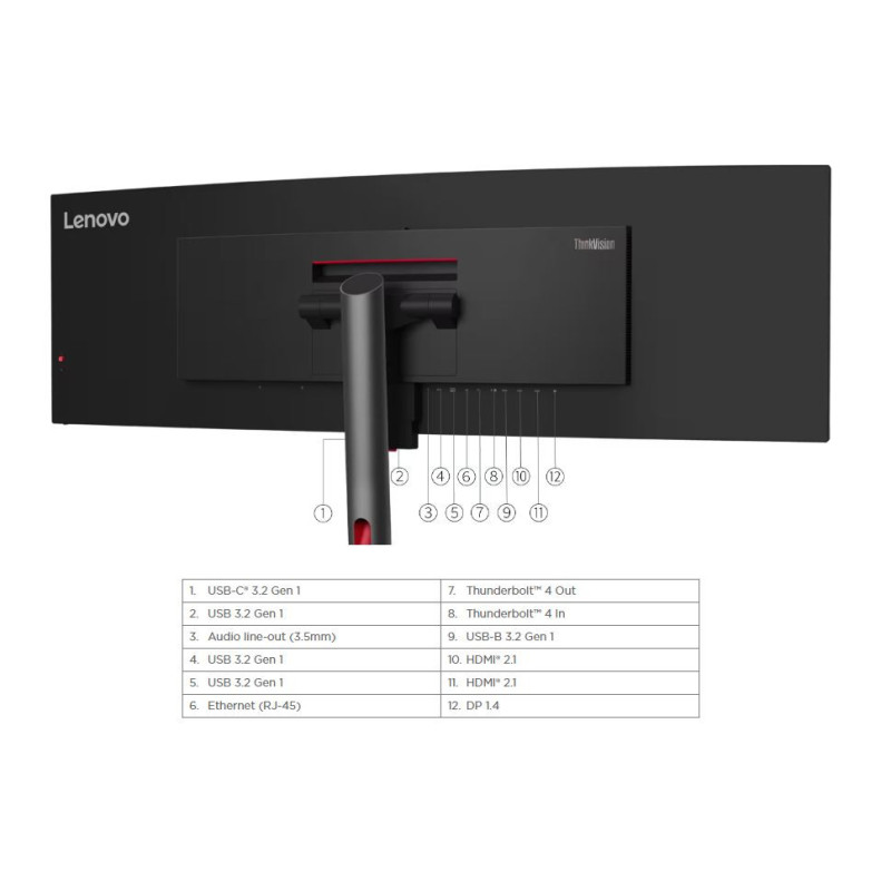 Lenovo ThinkVision/P49w-30/49"/IPS/5120x1440/60Hz/6ms/Black/3R