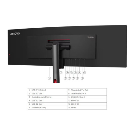 Lenovo ThinkVision/P49w-30/49"/IPS/5120x1440/60Hz/6ms/Black/3R