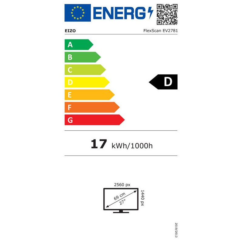 EIZO FlexScan/EV2781/27"/IPS/QHD/60Hz/5ms/Black/5R