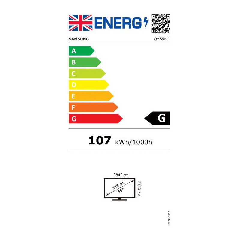 55" LED Samsung QM55R-T - UHD, 500cd, 24/7, CAP