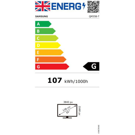 55" LED Samsung QM55R-T - UHD, 500cd, 24/7, CAP