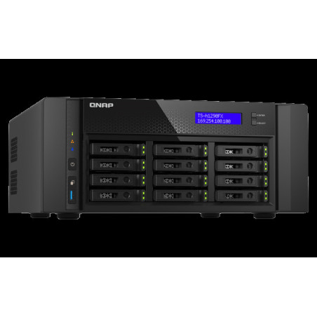 QNAP TS-h1290FX-7302P-128G (AMD EPYC, 128GB ECC RAM, 12x 2,5" U.2, 2x M.2 NVMe, 2x 2,5GbE, 2x 25GbE)