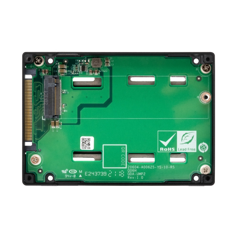 QNAP adaptér QDA-UMP4 (1x M.2 2280 PCIe 4.0 NVMe SSD slot v 2,5" U.2 PCIe 4.0 NVMe SSD rámčeku)