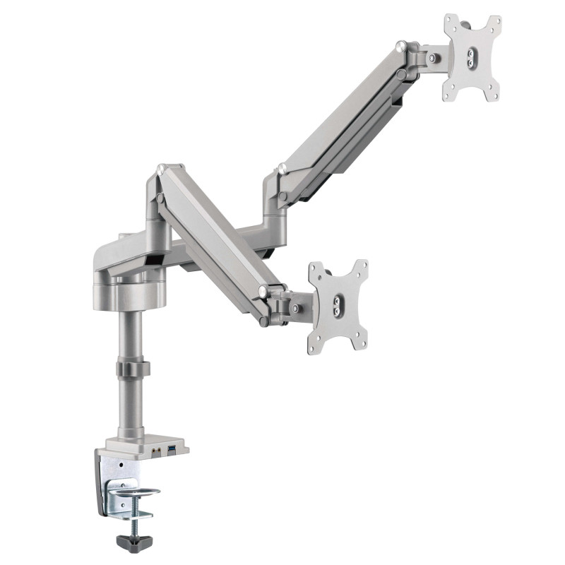Držiak pre montáž monitora na stôl, pre 2x 13-34, Flex Arm, USB, Audio konektory