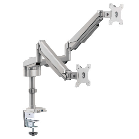 Držiak pre montáž monitora na stôl, pre 2x 13-34, Flex Arm, USB, Audio konektory