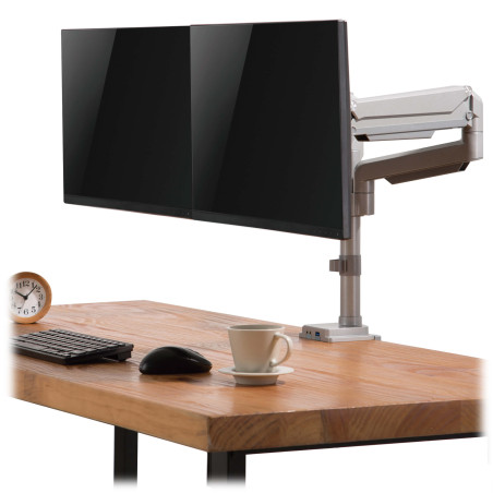 Držiak pre montáž monitora na stôl, pre 2x 13-34, Flex Arm, USB, Audio konektory