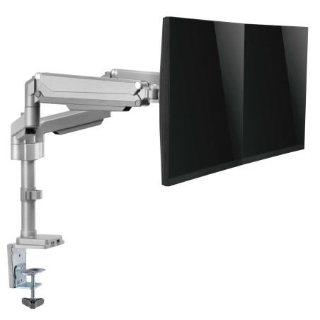 Držiak pre montáž monitora na stôl, pre 2x 13-34, Flex Arm, USB, Audio konektory