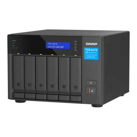 QNAP TVS-h674-i5-32G (6core 4,4GHz, ZFS, 32GB RAM, 6x SATA, 2x M.2 NVMe, 2x PCIe, 2x 2,5GbE, HDMI)