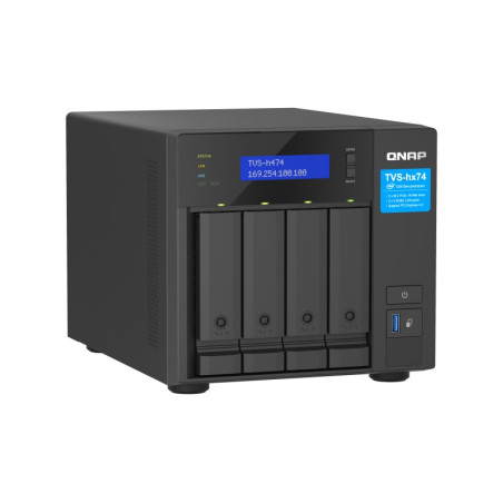QNAP TVS-h474-PT-8G (2core 3,7 GHz, ZFS, 8 GB RAM, 4x SATA, 2x M.2 NVMe, 2x PCIe, 2x 2,5GbE, 1x HDMI)