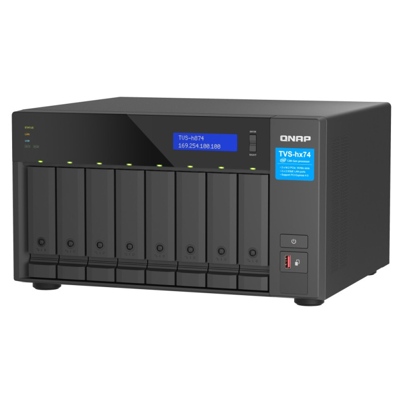 QNAP TVS-h874-i7-32G (12core (i7), ZFS, 32GB RAM, 8x SATA, 2x M.2 NVMe, 2x PCIe, 2x 2,5GbE, HDMI 4K)