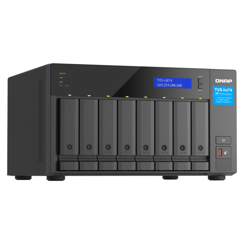 QNAP TVS-h874X-i9-64G (16core (i9), ZFS, 64GB RAM, 8x SATA, 2x M.2 NVMe, 2x PCIe, 2x2,5GbE, 2x10GbE)