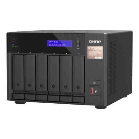 QNAP NVR QVP-63B (4core 4,3GHz, 16GB RAM, 6xSATA, 2xGbE, 2xM.2 NVMe Gen4, 2xPCIe, kamery: 8 (max 36)