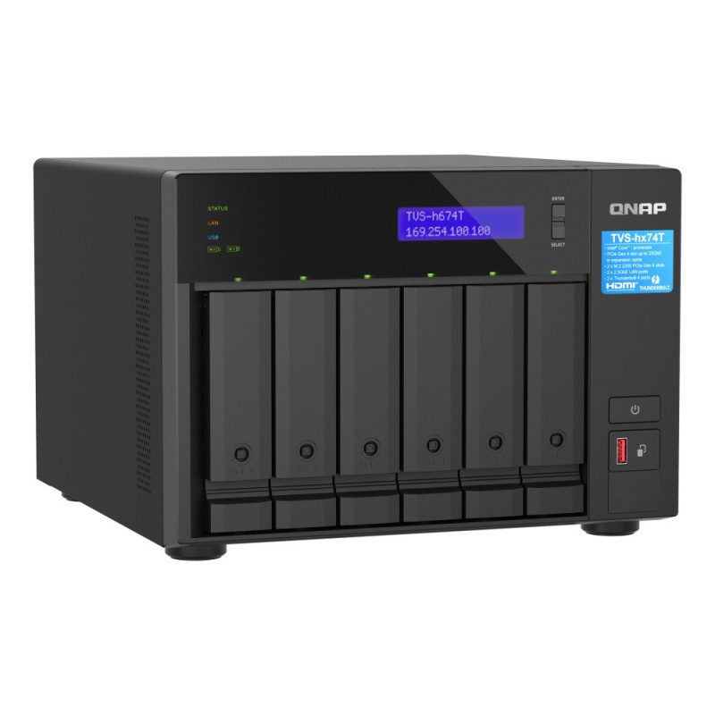 QNAP TVS-h674T-i5-32G (6core, ZFS, 32GB RAM, 6x SATA, 2x M.2 NVMe, 2x 2,5GbE, 2x Thunderbolt 4)