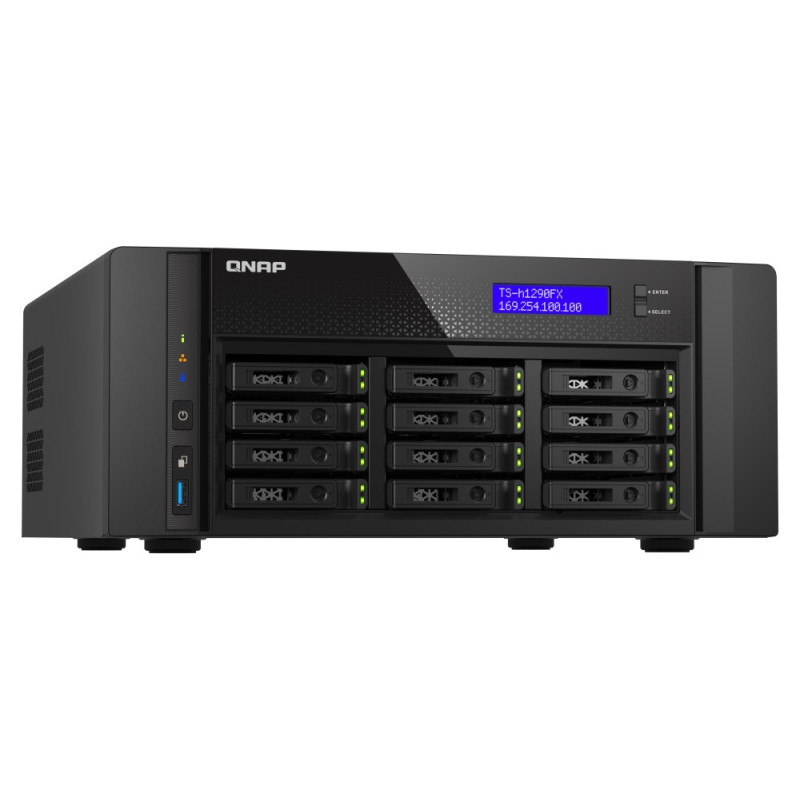 QNAP TS-h1290FX-7302P-256G (AMD EPYC, 256GB ECC RAM, 12x 2,5" U.2, 2x M.2 NVMe, 2x 2,5GbE, 2x 25GbE)