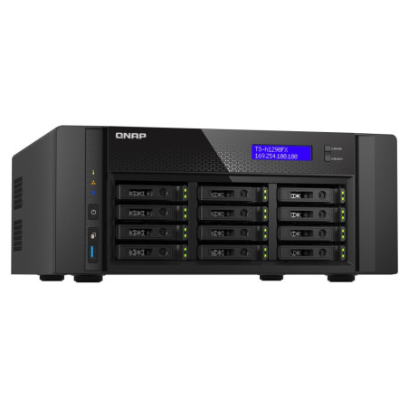 QNAP TS-h1290FX-7302P-256G (AMD EPYC, 256GB ECC RAM, 12x 2,5" U.2, 2x M.2 NVMe, 2x 2,5GbE, 2x 25GbE)