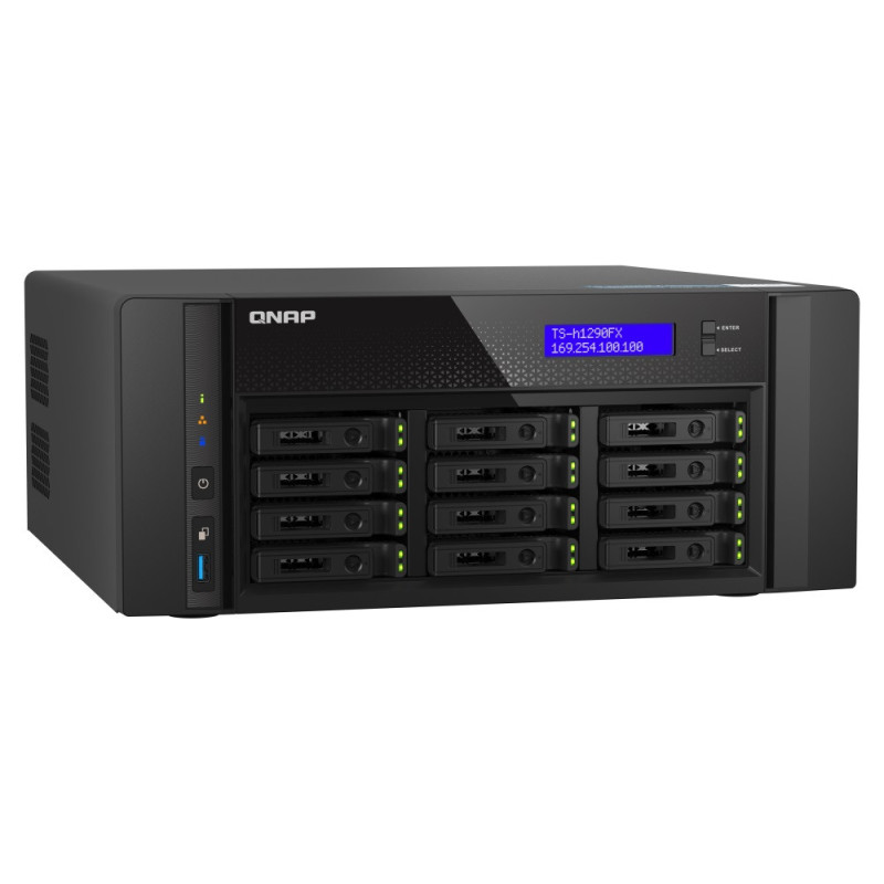 QNAP TS-h1290FX-7302P-256G (AMD EPYC, 256GB ECC RAM, 12x 2,5" U.2, 2x M.2 NVMe, 2x 2,5GbE, 2x 25GbE)