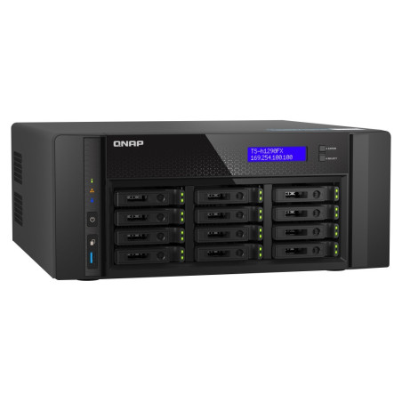 QNAP TS-h1290FX-7302P-256G (AMD EPYC, 256GB ECC RAM, 12x 2,5" U.2, 2x M.2 NVMe, 2x 2,5GbE, 2x 25GbE)