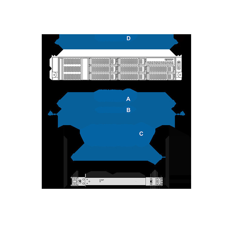 QNAP Rail Kit, podpora rack-post 126 ~ 415mm pre 1U/2U/3U short-depth rackmount QNAP model
