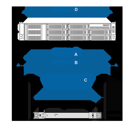 QNAP Rail Kit, podpora rack-post 126 ~ 415mm pre 1U/2U/3U short-depth rackmount QNAP model