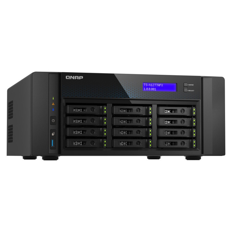QNAP TS-h1277AFX-R7-32G (Ryzen 7 5,5 GHz, ZFS, 32 GB DDR5 ECC RAM, 12 x 2,5" SATA, 2 x 2,5 GbE, 2 x 10 GbE)