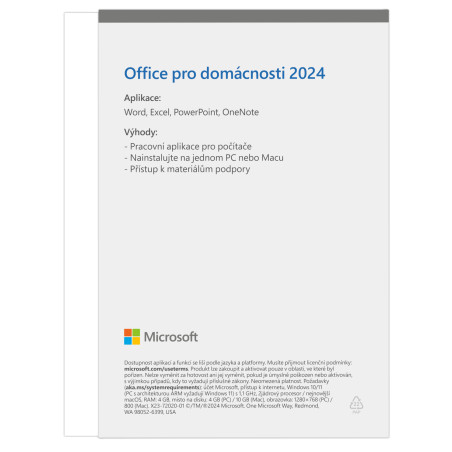 Microsoft Office 2024 pre domácnosti CZ
