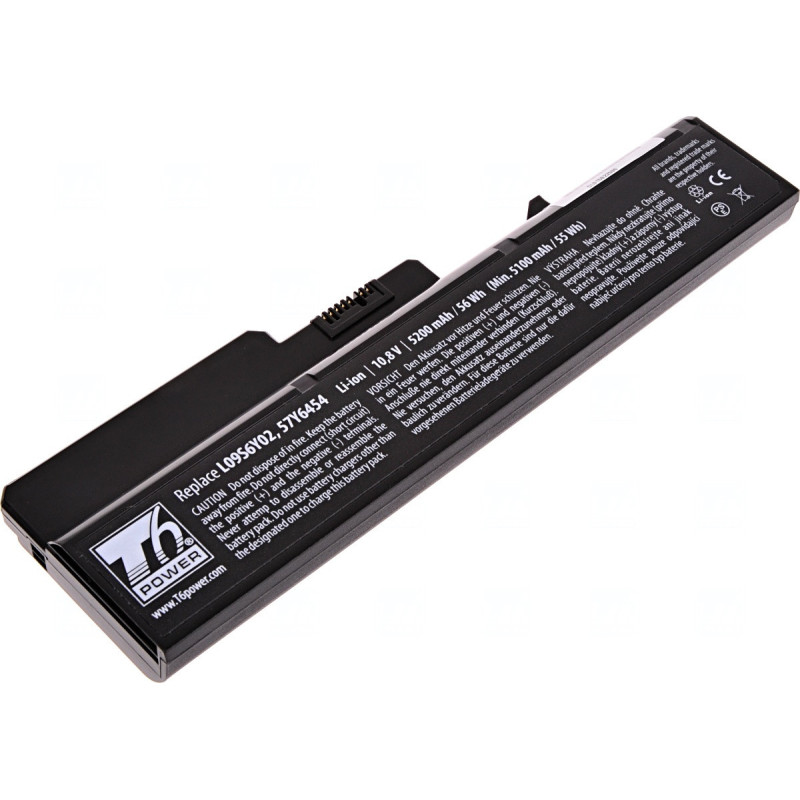 Batéria T6 Power Lenovo IdeaPad G460, G465, G470, G475, G560, G565, G570, G575, 5200mAh, 58Wh, 6cell