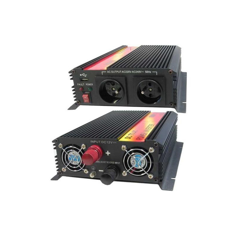 Menič napätia Carspa CAR1.6KU-24 24V/230V+USB 1600W, modifikovaná sínus