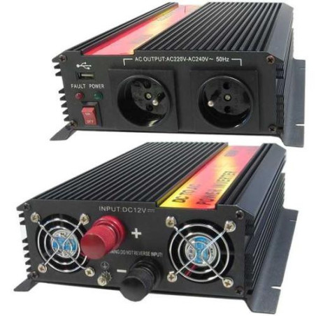 Menič napätia Carspa CAR1.6KU-24 24V/230V+USB 1600W, modifikovaná sínus