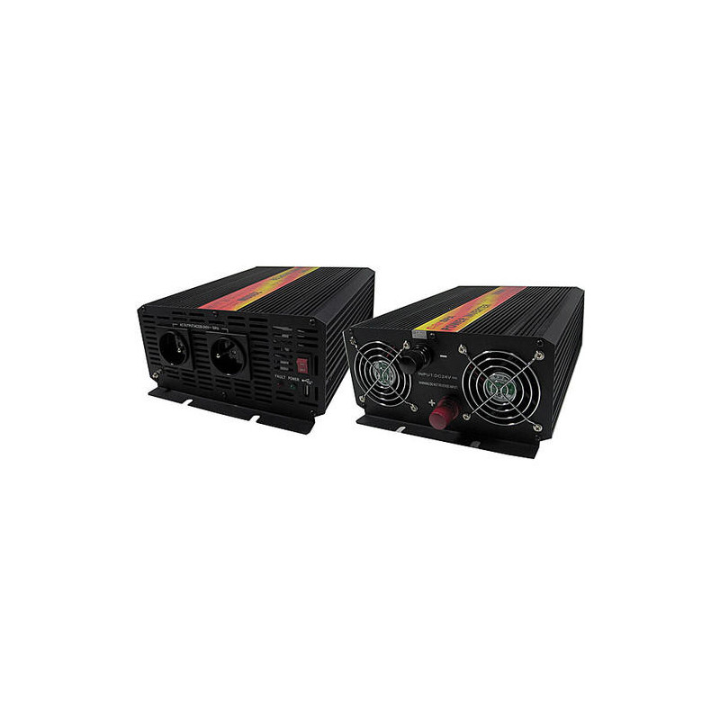 Menič napätia Carspa CAR2KU-12 12V/230V+USB 2000W, modifikovaná sínus