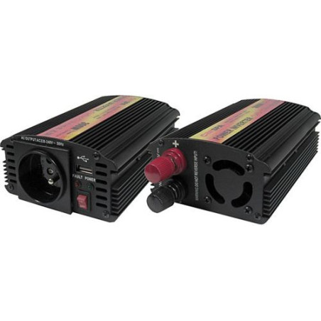 Menič napätia Carspa CAR300U-24 24V/230V+USB 300W, modifikovaná sínus