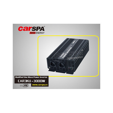 Menič napätia Carspa CAR3KU-24 24V/230V+USB 3000W, modifikovaná sínus