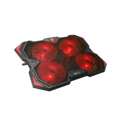 Chladiaca podložka C-TECH Zefyros (GCP-01R), casual gaming, 17,3", červené podsvietenie, regulácia otáča